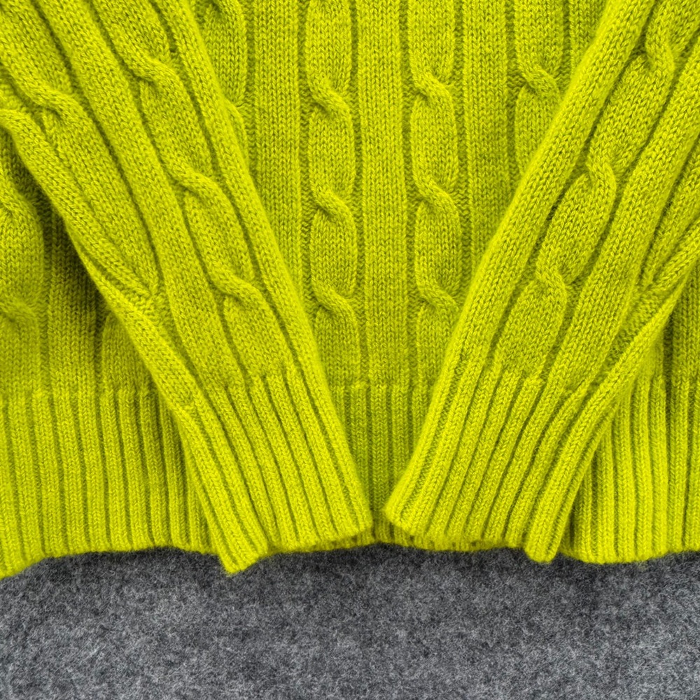 Vineyard Vines Women Cable Knit Sweater Size XS Bright Lime‎ Wool Cashmere Blend - Picture 5 of 7